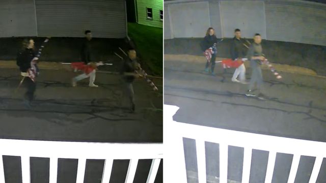 Pennsylvania Police Are Looking for Thieves Who Were Caught on Camera Stealing American Flags