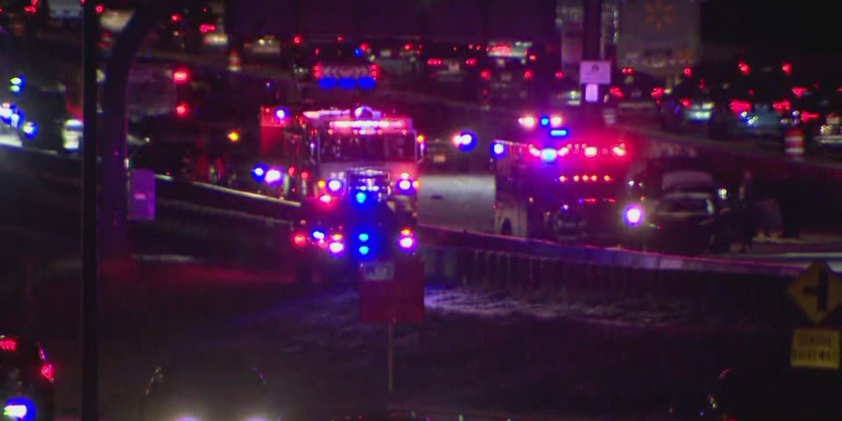 I-25 Opens Again South of Denver After Several Crashes, Including One with a Fire Truck