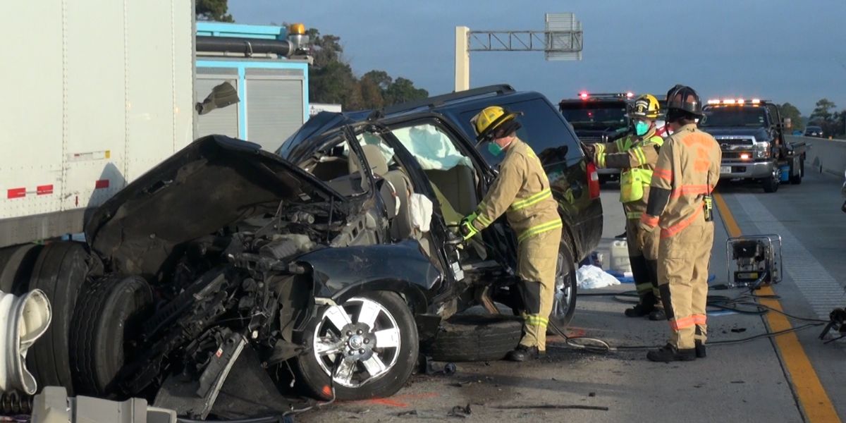 Three Killed in Fiery I-45 Crash in Montgomery County After Truck Collides With Disabled Van