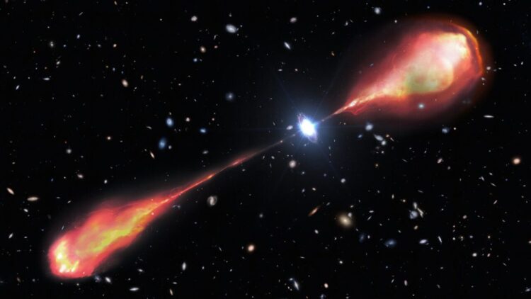 Neither stars nor galaxies – what comes out of this black hole is so colossal that it is bigger than the Milky Way itself