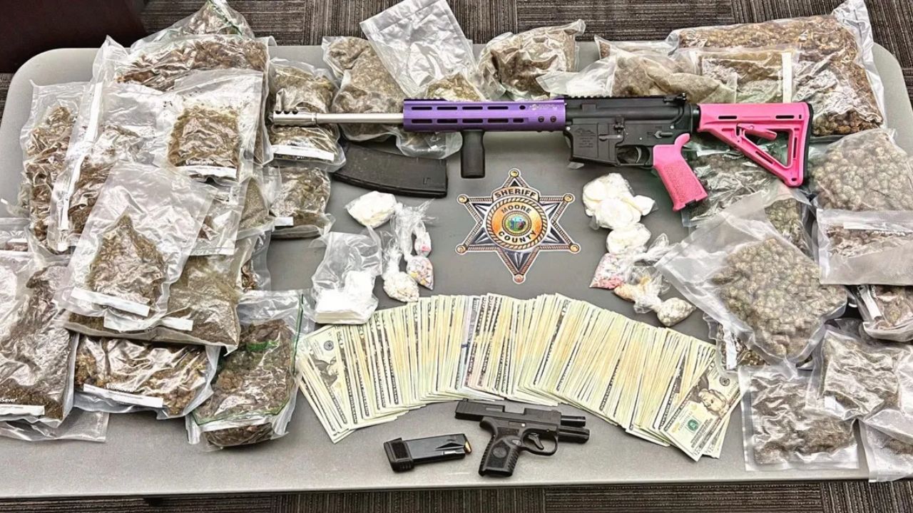Large Drug Bust in Moore County Leads to Three Arrests and Seizure of Cash, Guns, and Multiple Narcotics