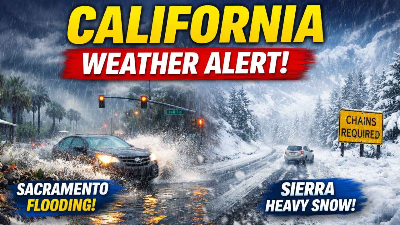 California Weather Alert Atmospheric River Brings Flooding Rain and Sierra Snow Through Midweek