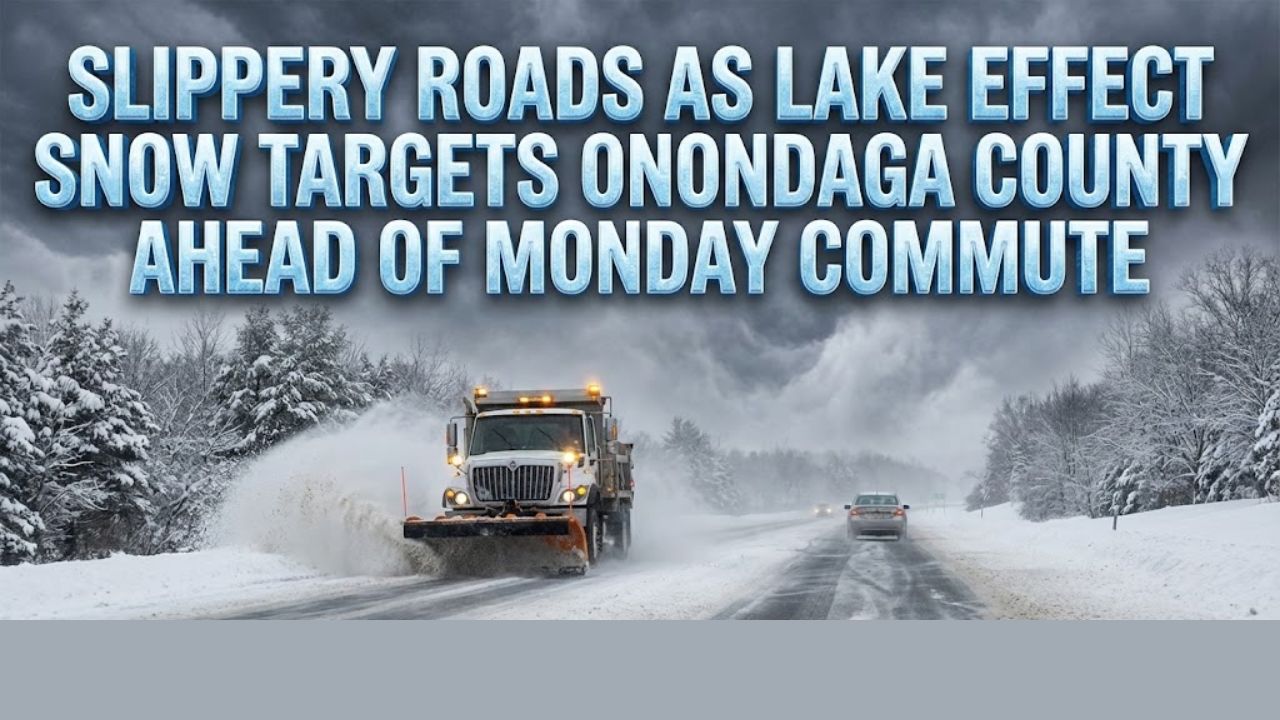 Slippery Roads as Lake Effect Snow Targets Onondaga County Ahead of Monday Commute